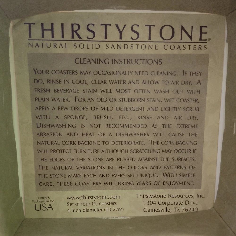 Coasters Thirstystone Monogram Coasters, All Natural Stone, Drink Absorbent - Picture 8 of 11